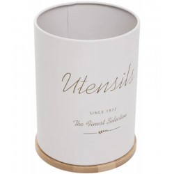 Porta Utensilios Olina 9x13cm Off White Metal